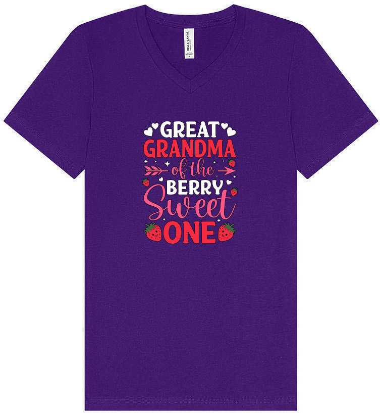 Great Grandma of the Berry Sweet One Unisex V-Neck Shirt