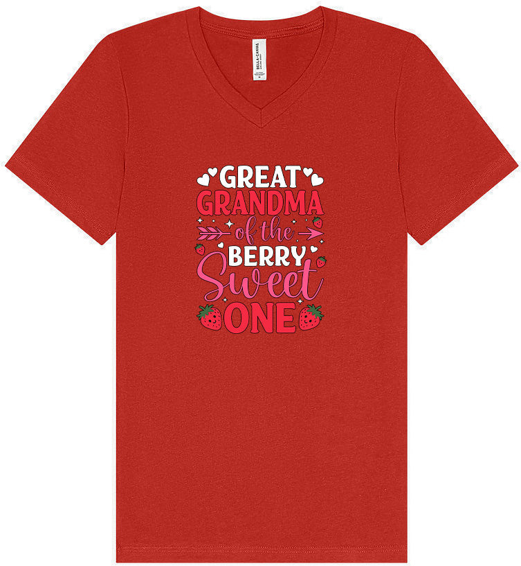 Great Grandma of the Berry Sweet One Unisex V-Neck Shirt