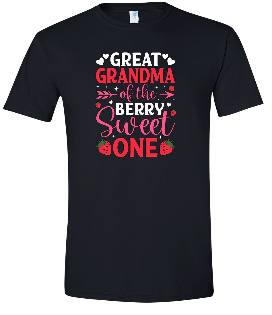 Great Grandma of the Berry Sweet One Adult Gildan Soft Shirt