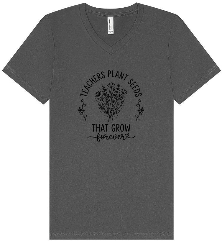 Teachers Plant Seeds Unisex V-Neck Shirt