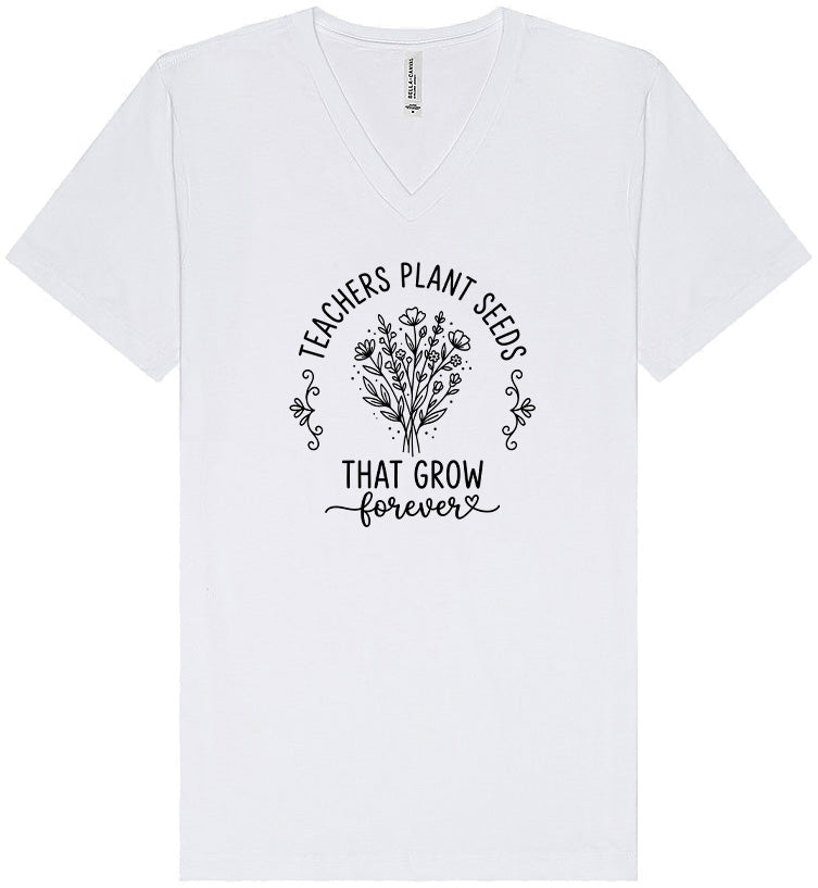 Teachers Plant Seeds Unisex V-Neck Shirt