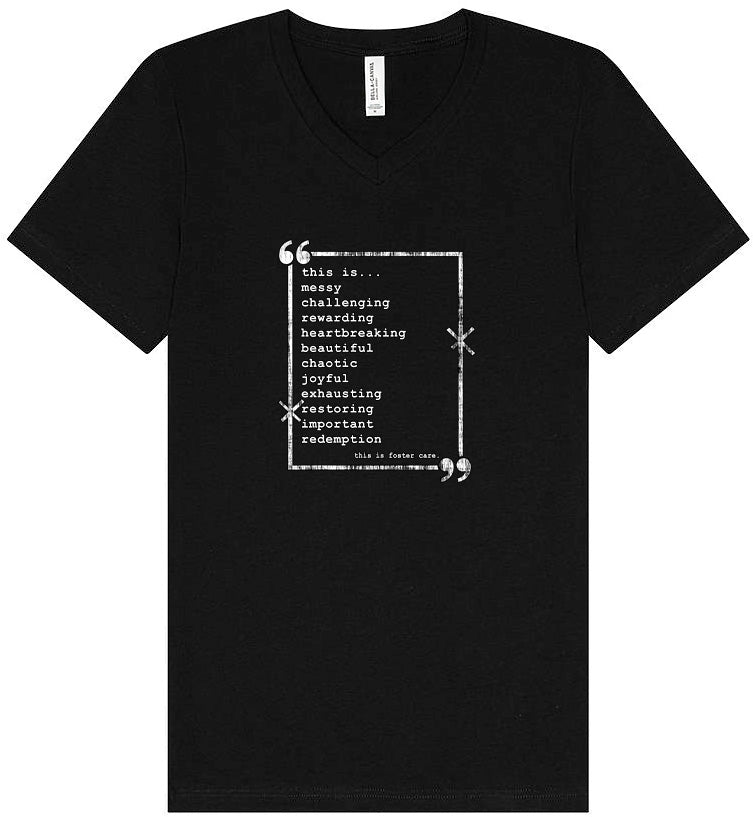 This is Foster Care Unisex V-Neck Shirt
