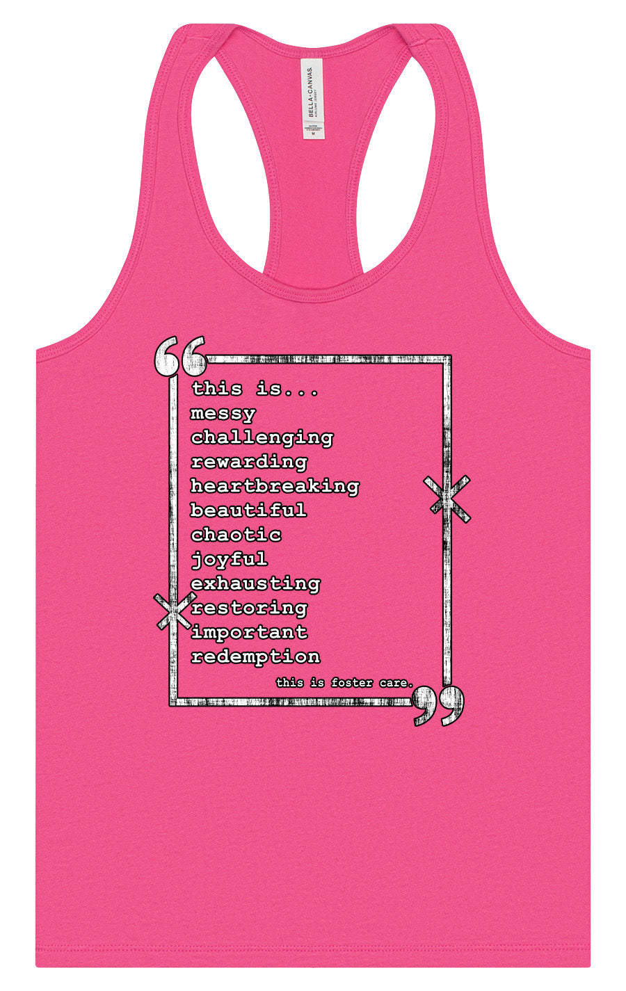 This is Foster Care Women's Racerback Tank