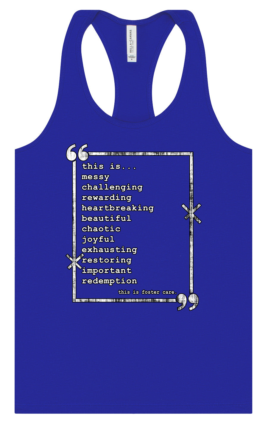 This is Foster Care Women's Racerback Tank