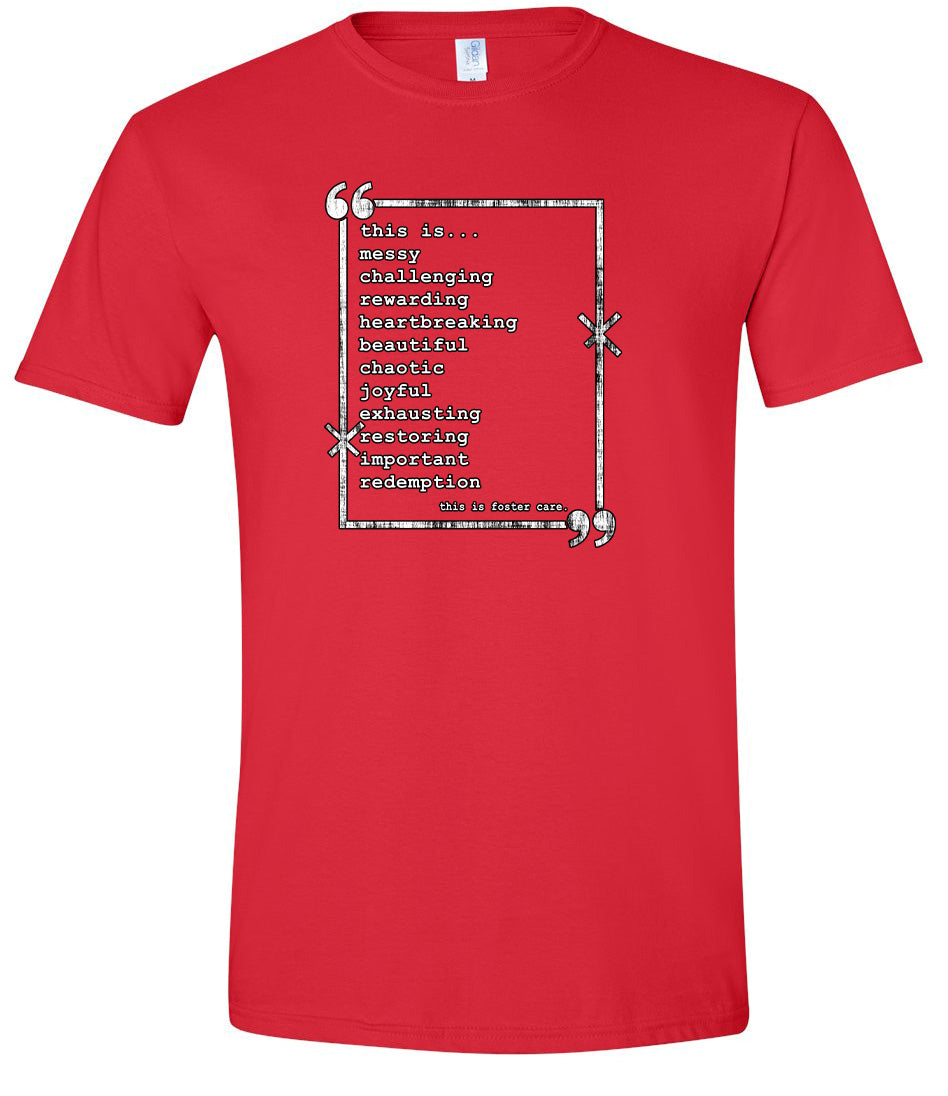 This is Foster Care Adult Gildan Soft Shirt