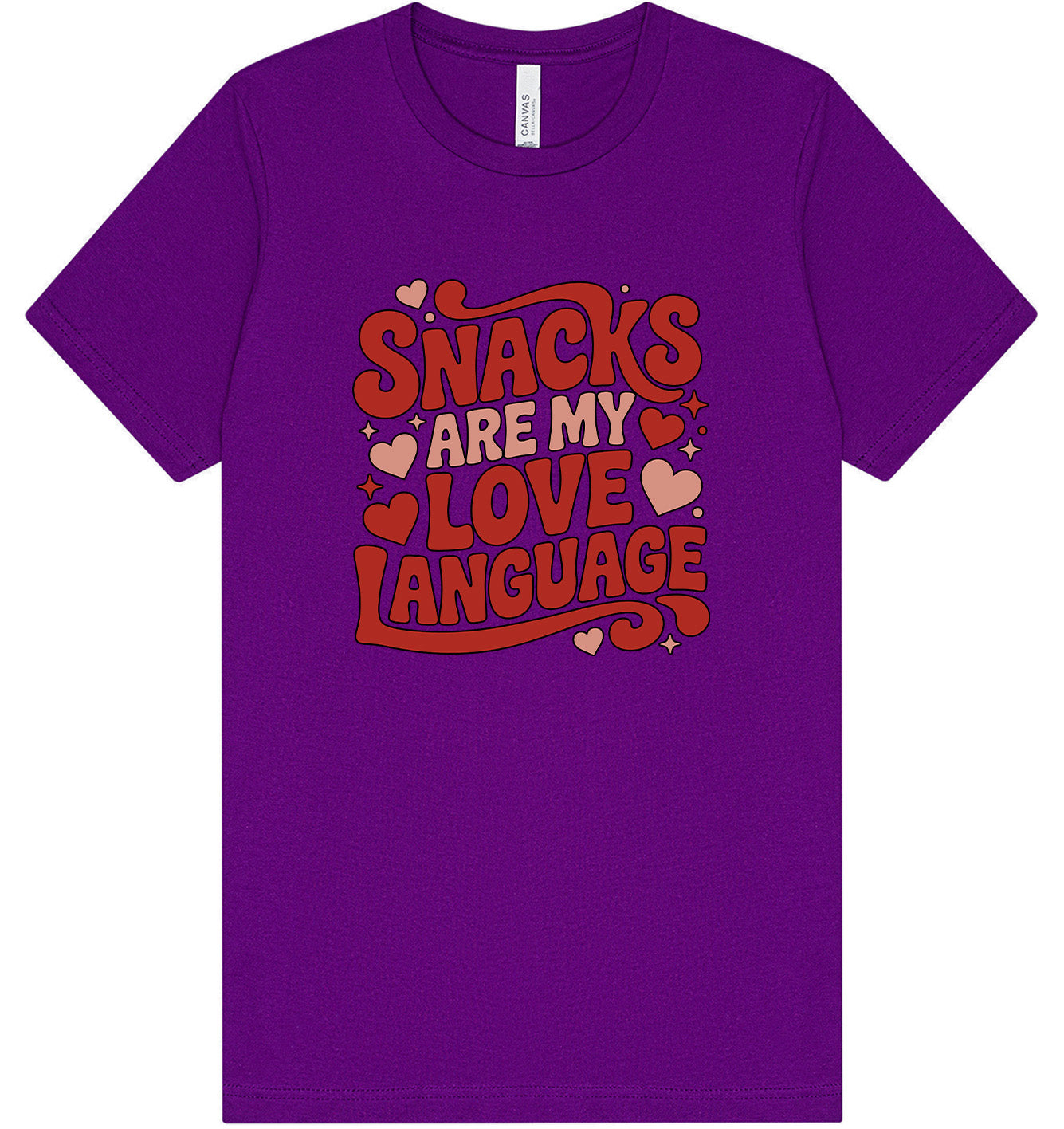 Snacks are My Love Language Adult Bella Canvas Shirt