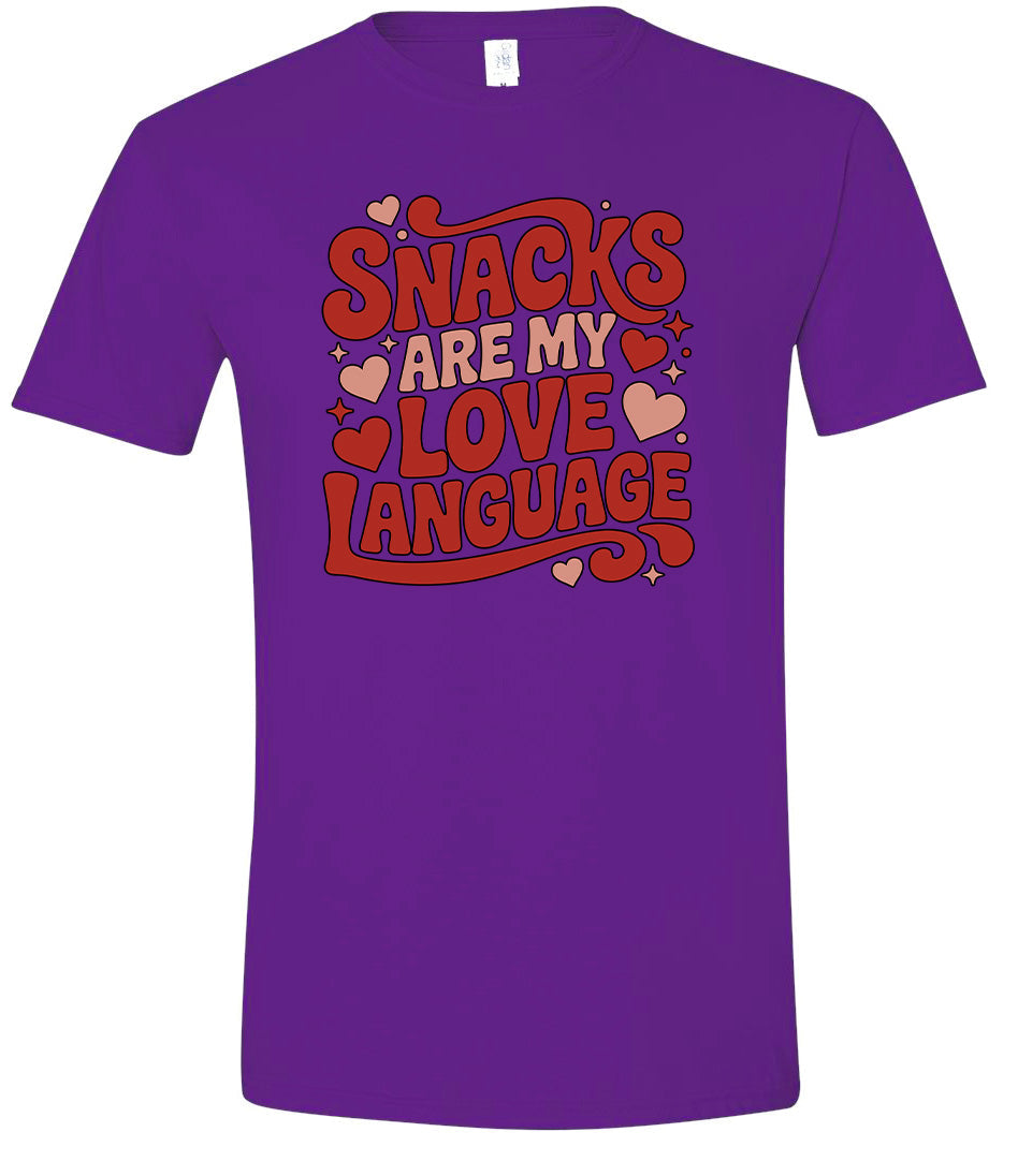 Snacks are My Love Language Adult Gildan Soft Shirt
