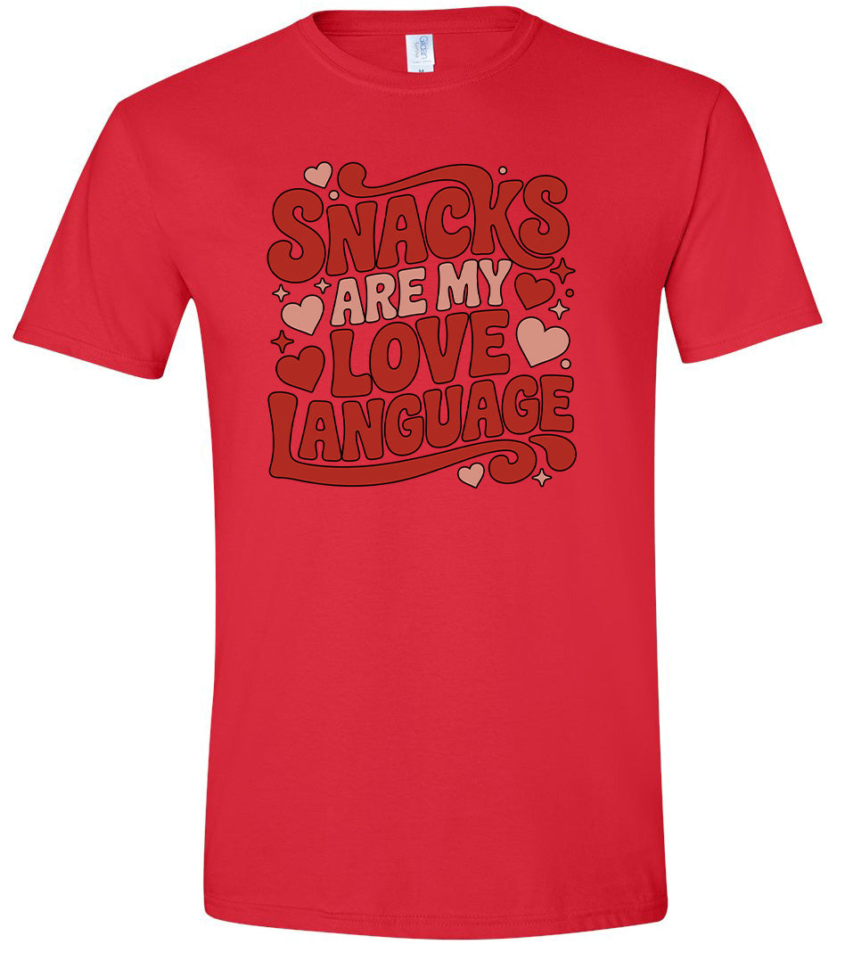 Snacks are My Love Language Adult Gildan Soft Shirt