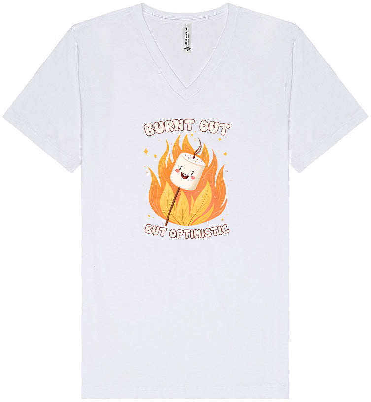 Burnt Out but Optimistic Unisex V-Neck Shirt