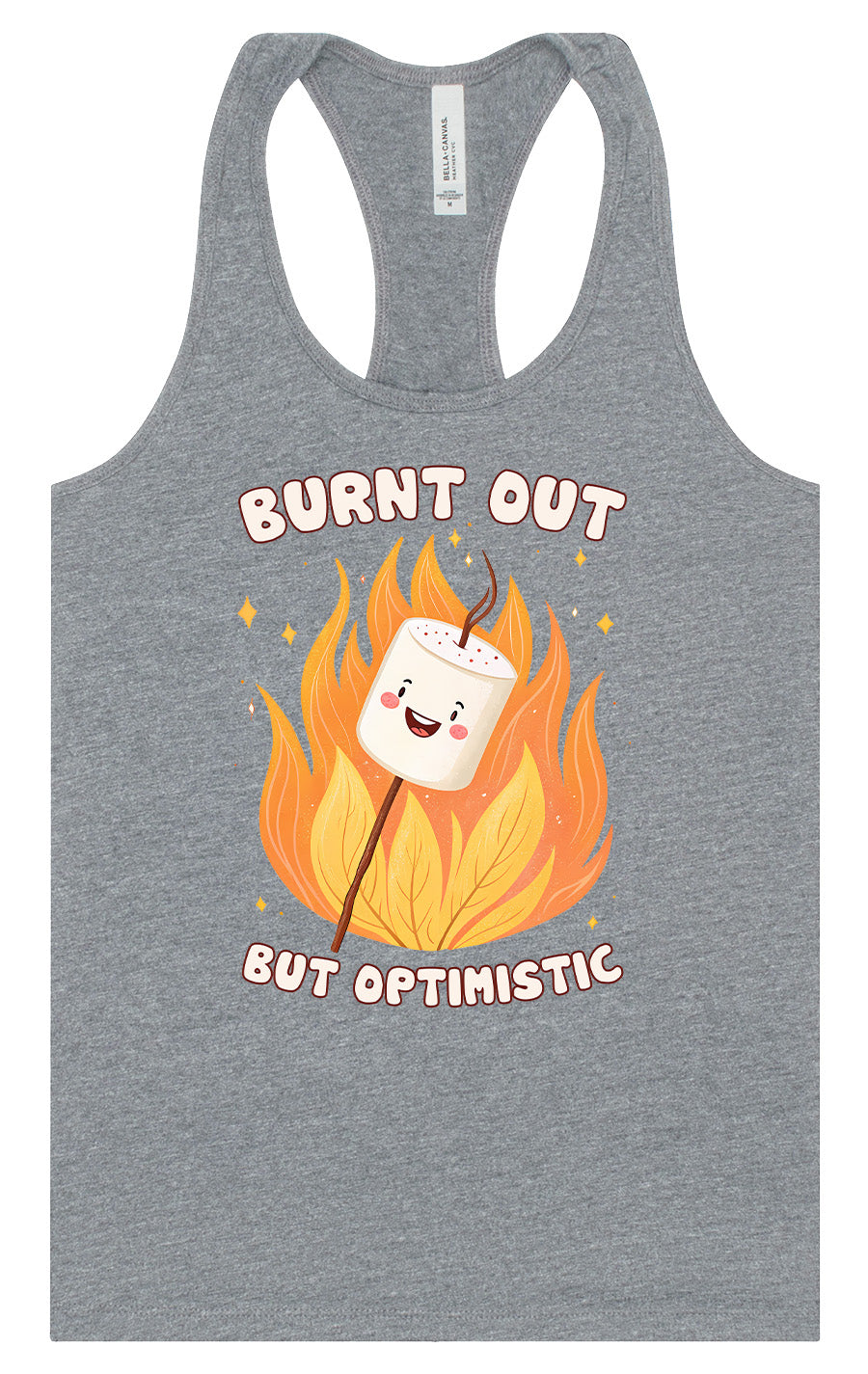 Burnt Out but Optimistic Women's Racerback Tank