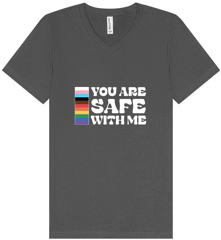 Safe With Me Unisex V-Neck Shirt