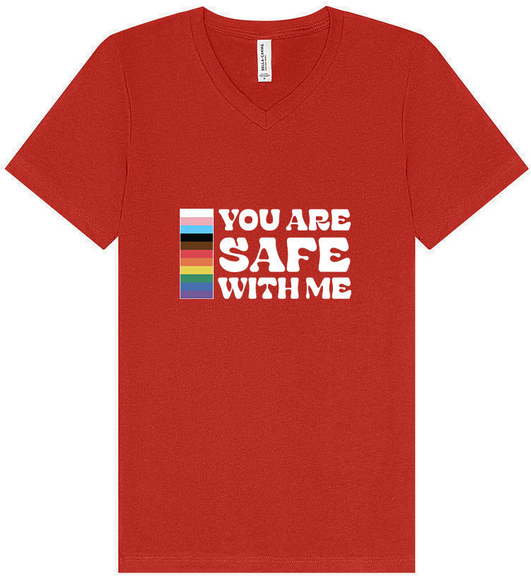 Safe With Me Unisex V-Neck Shirt