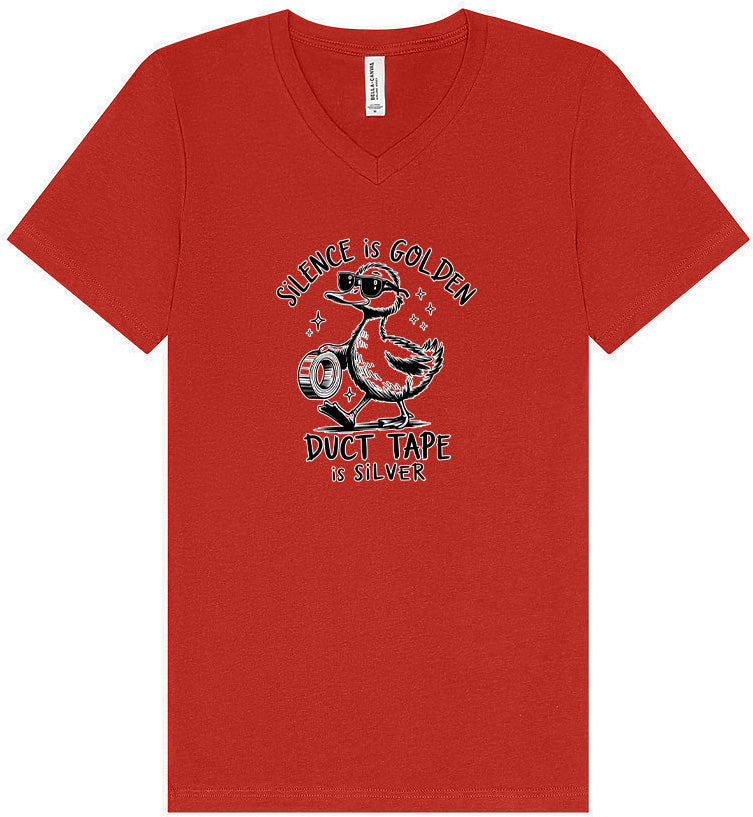 Silence Is Golden Unisex V-Neck Shirt