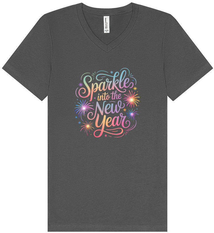 Sparkle into the New Year Unisex V-Neck Shirt