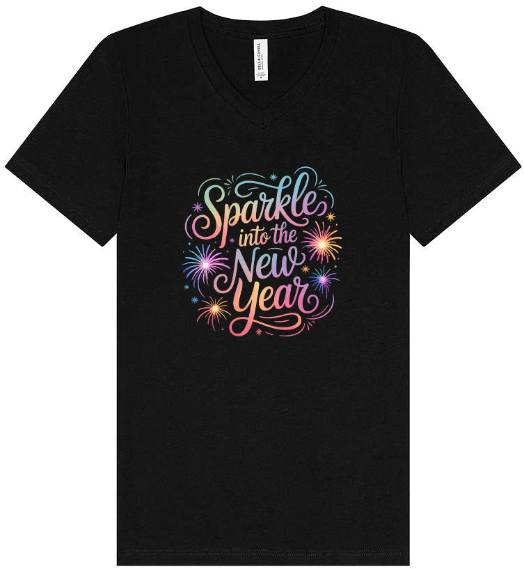 Sparkle into the New Year Unisex V-Neck Shirt