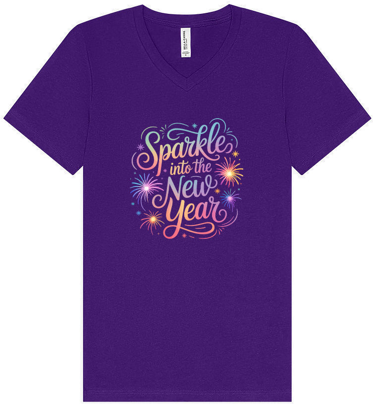 Sparkle into the New Year Unisex V-Neck Shirt