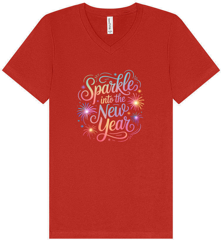 Sparkle into the New Year Unisex V-Neck Shirt