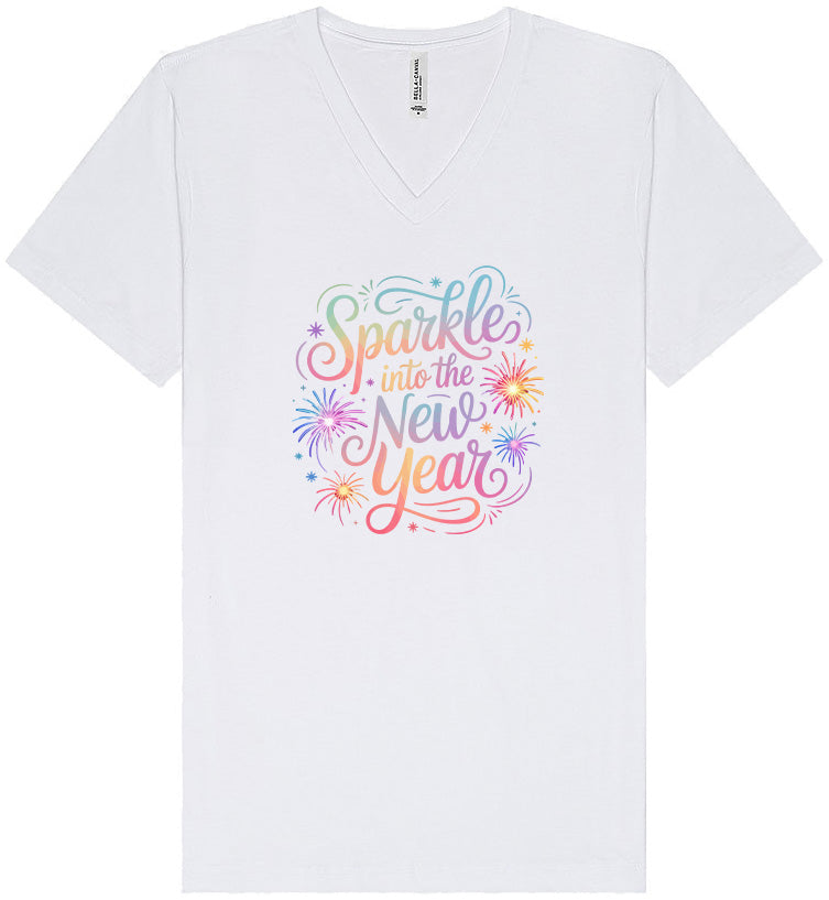 Sparkle into the New Year Unisex V-Neck Shirt