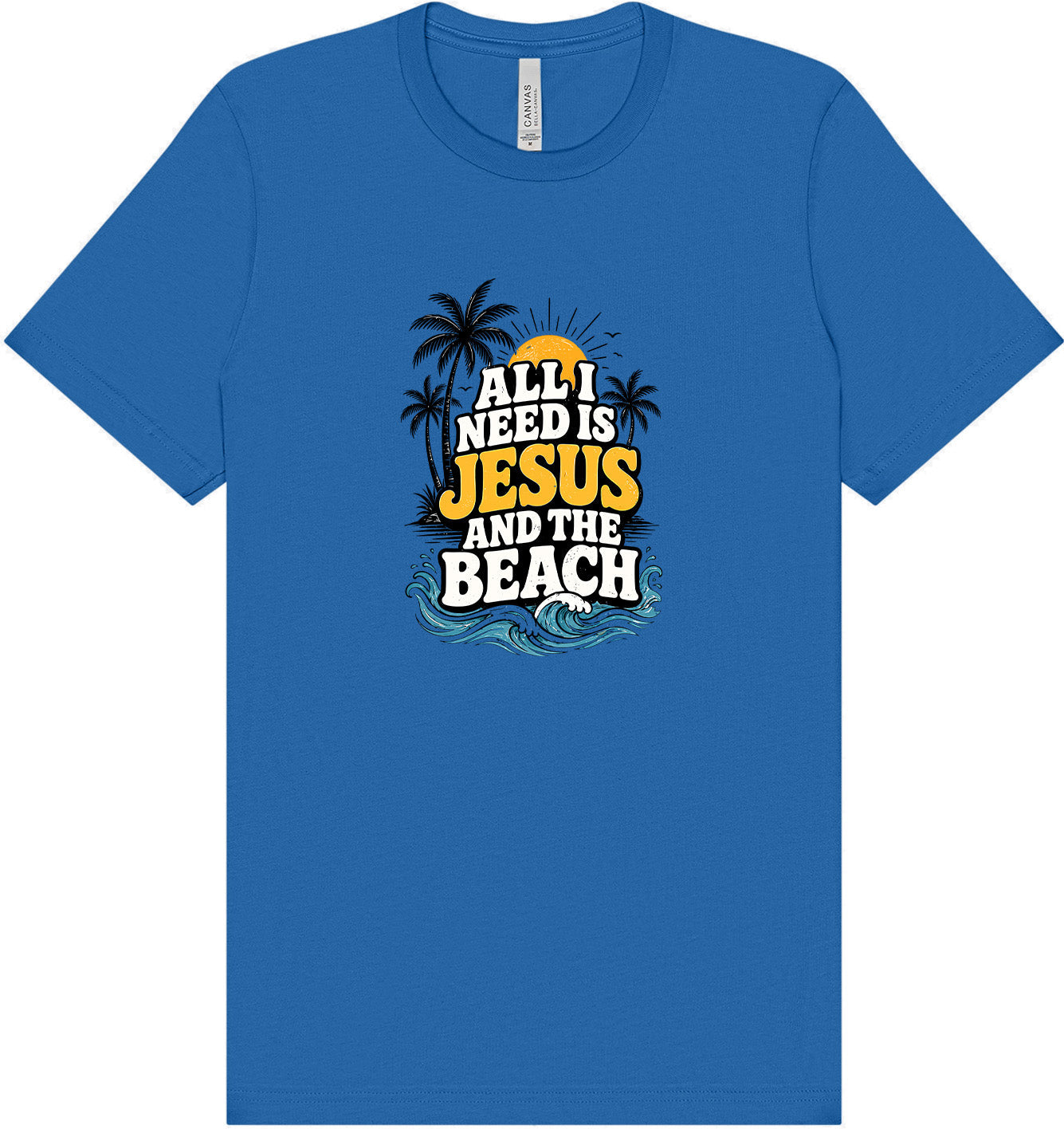 I Need Jesus and the Beach Adult Bella Canvas Shirt