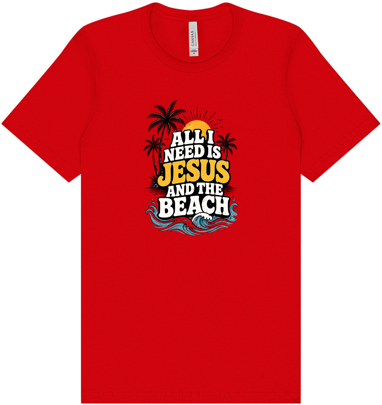 I Need Jesus and the Beach Adult Bella Canvas Shirt