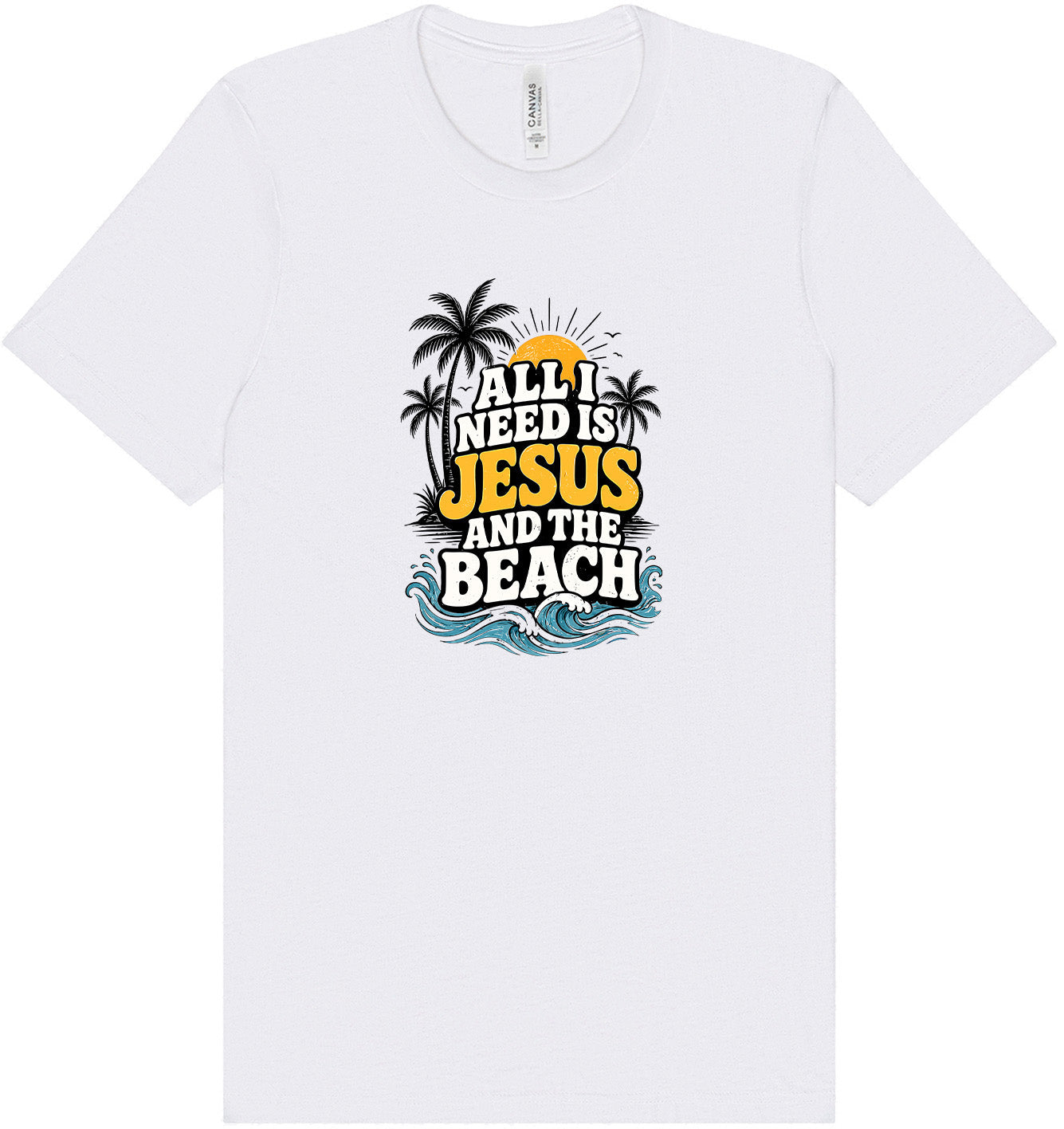 I Need Jesus and the Beach Adult Bella Canvas Shirt