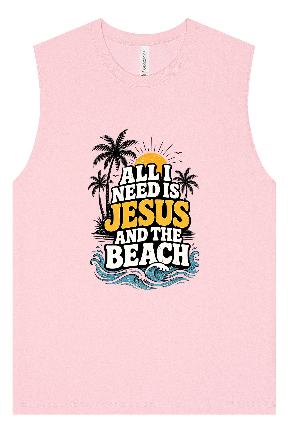 I Need Jesus and the Beach Muscle Tank