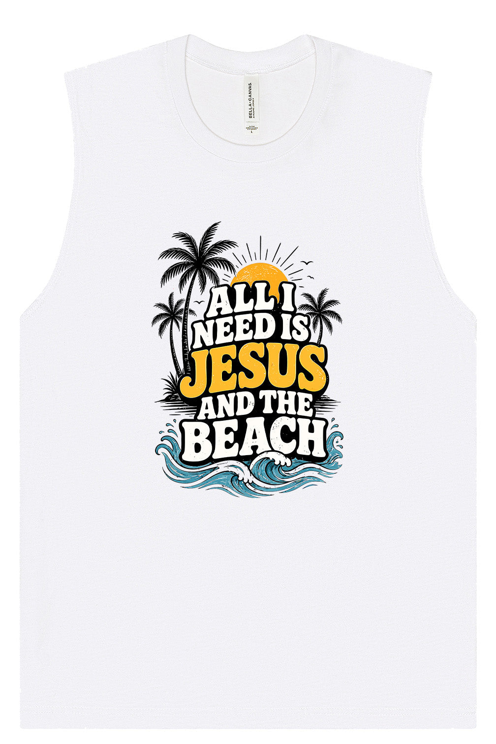 I Need Jesus and the Beach Muscle Tank