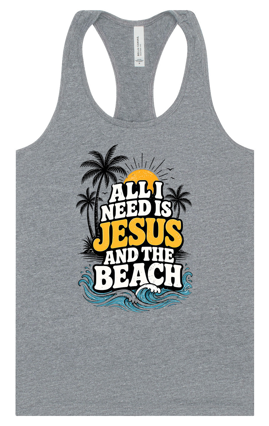 I Need Jesus and the Beach Women's Racerback Tank