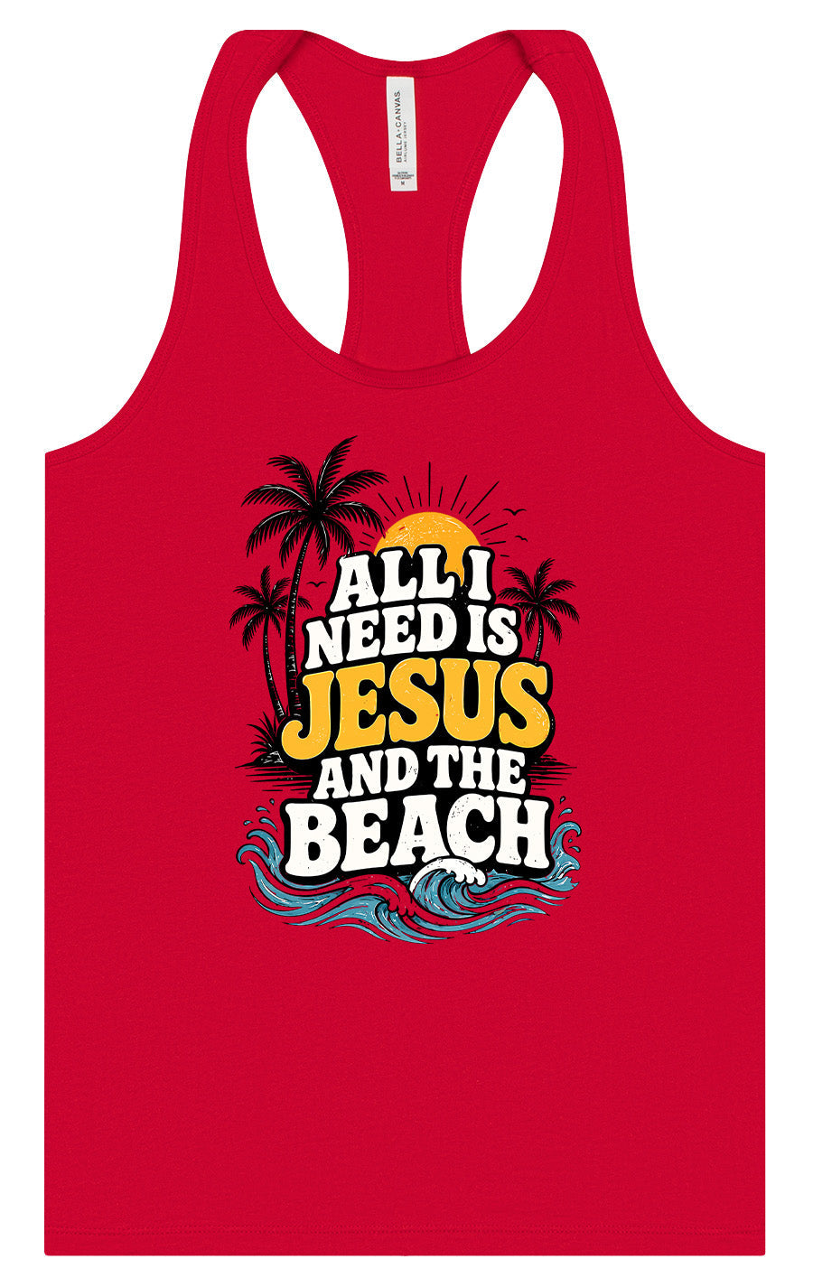 I Need Jesus and the Beach Women's Racerback Tank