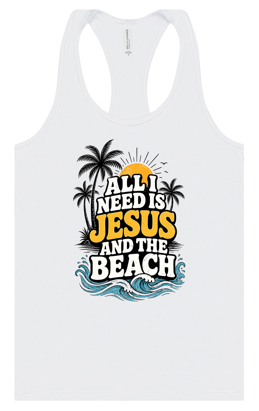 I Need Jesus and the Beach Women's Racerback Tank