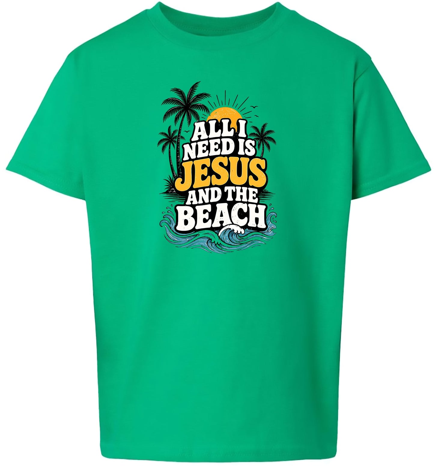 I Need Jesus and the Beach Children's Gildan Soft Shirt