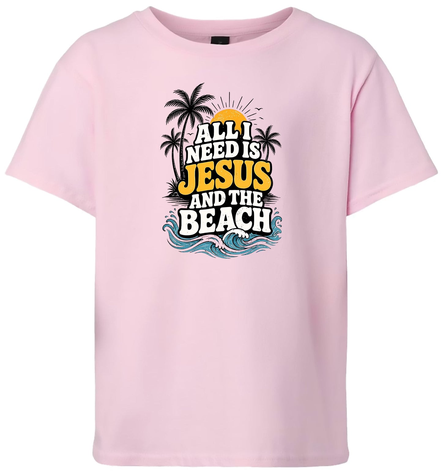 I Need Jesus and the Beach Children's Gildan Soft Shirt