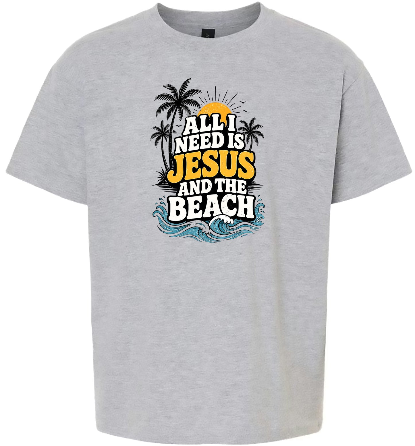 I Need Jesus and the Beach Children's Gildan Soft Shirt
