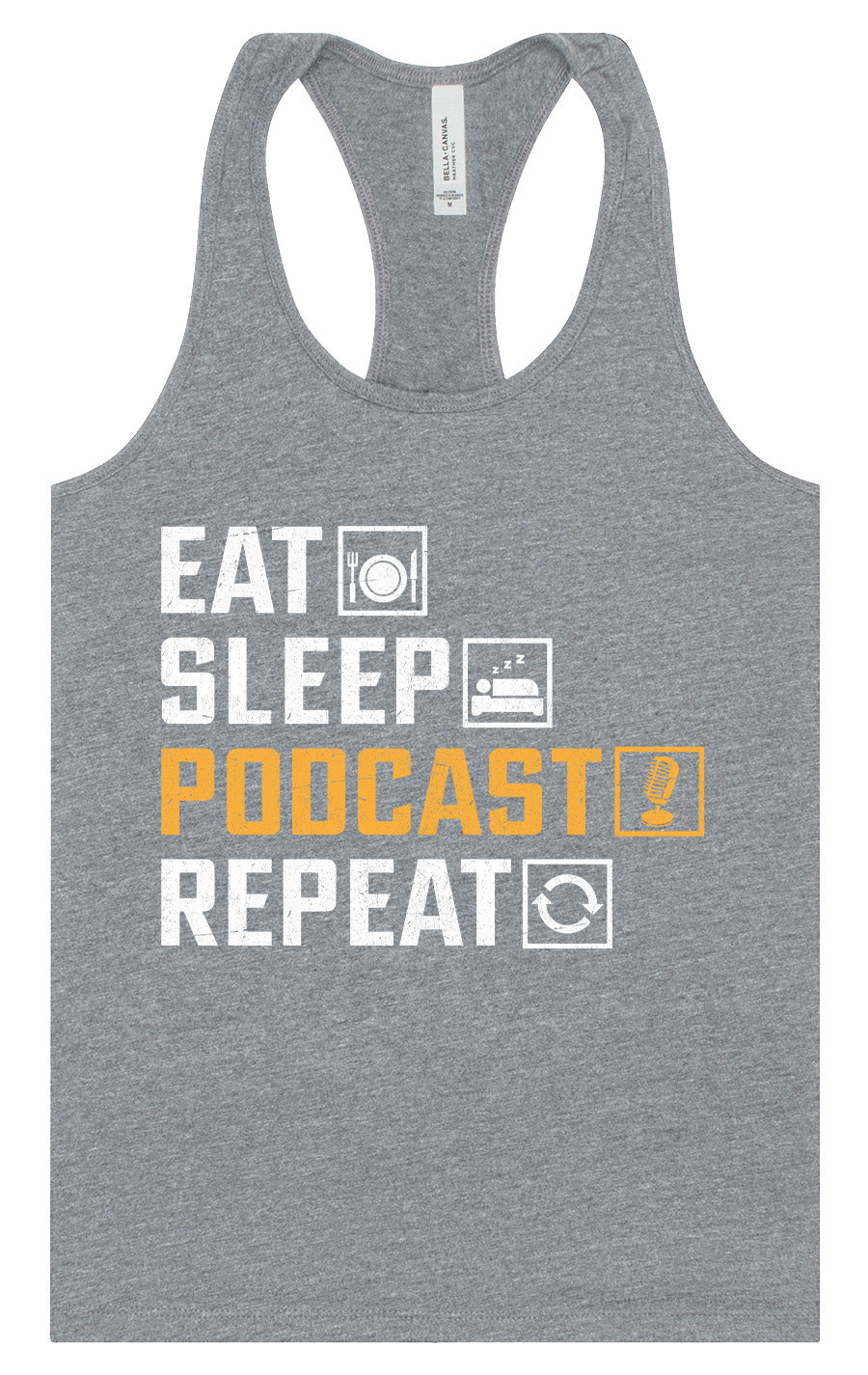 Eat. Sleep. Podcast. Repeat. Women's Racerback Tank