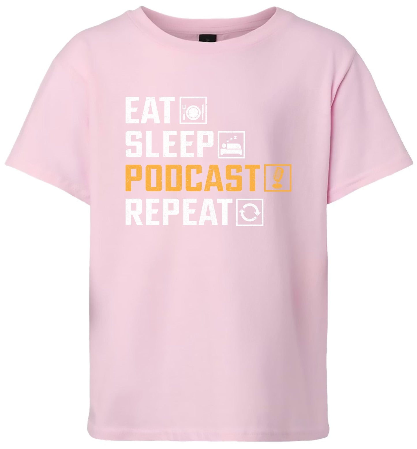 Eat. Sleep. Podcast. Repeat. Children's Gildan Soft Shirt
