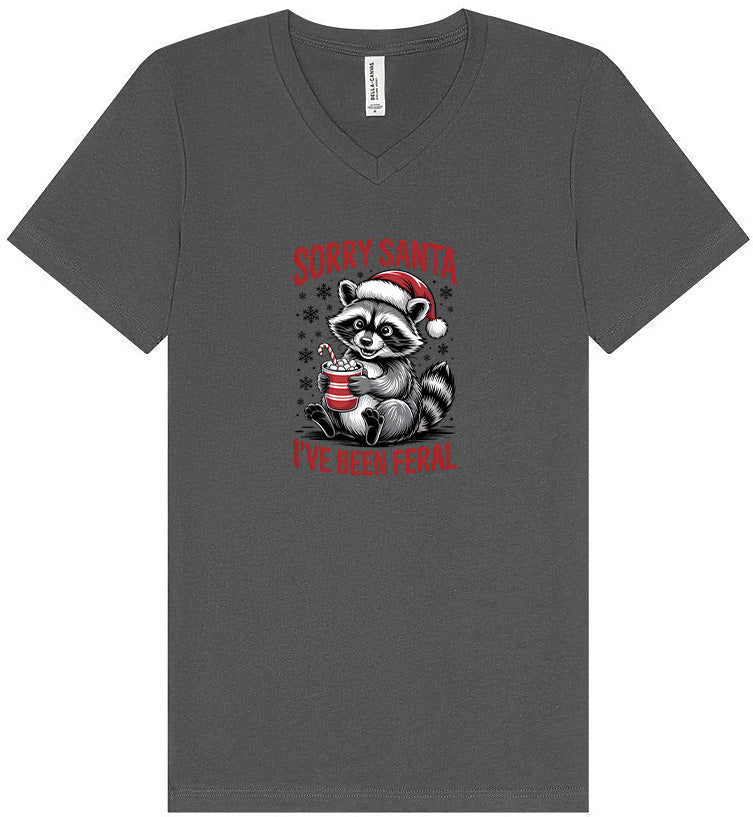 Sorry Santa I've Been Feral Unisex V-Neck Shirt