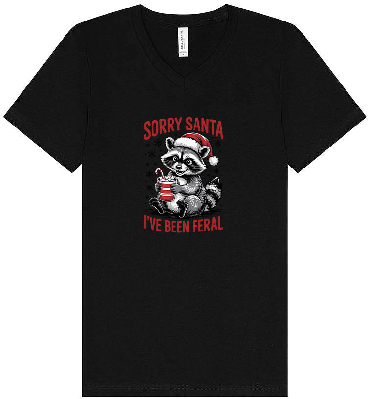 Sorry Santa I've Been Feral Unisex V-Neck Shirt