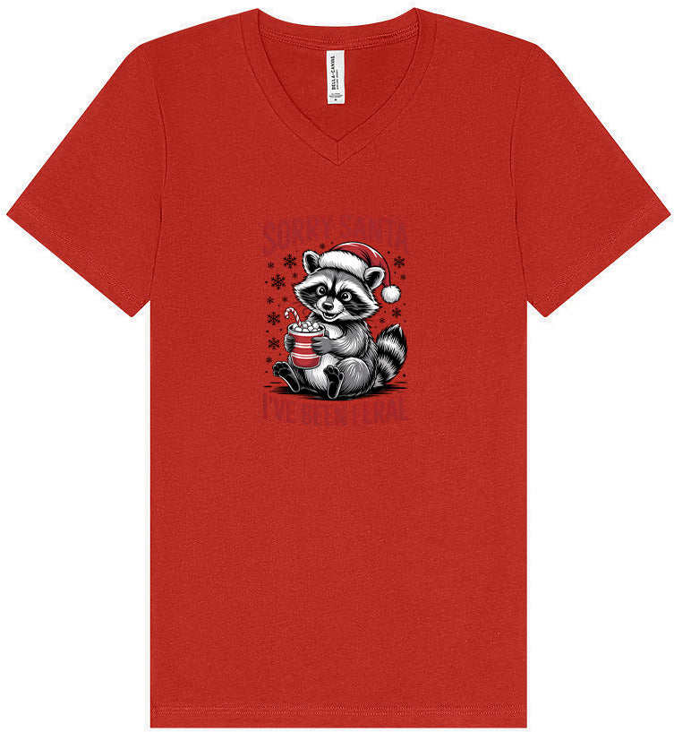 Sorry Santa I've Been Feral Unisex V-Neck Shirt