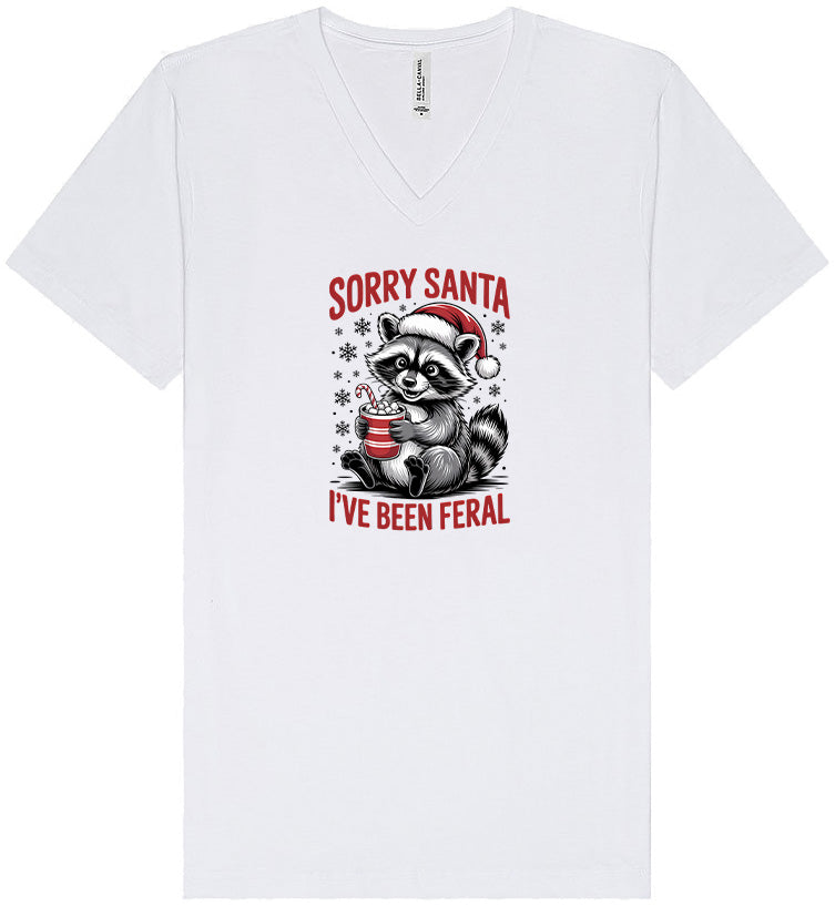 Sorry Santa I've Been Feral Unisex V-Neck Shirt