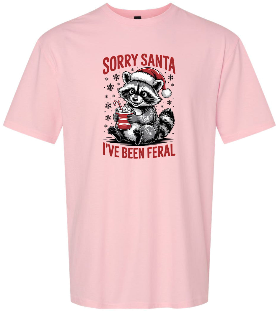 Sorry Santa I've Been Feral Adult Gildan Soft Shirt
