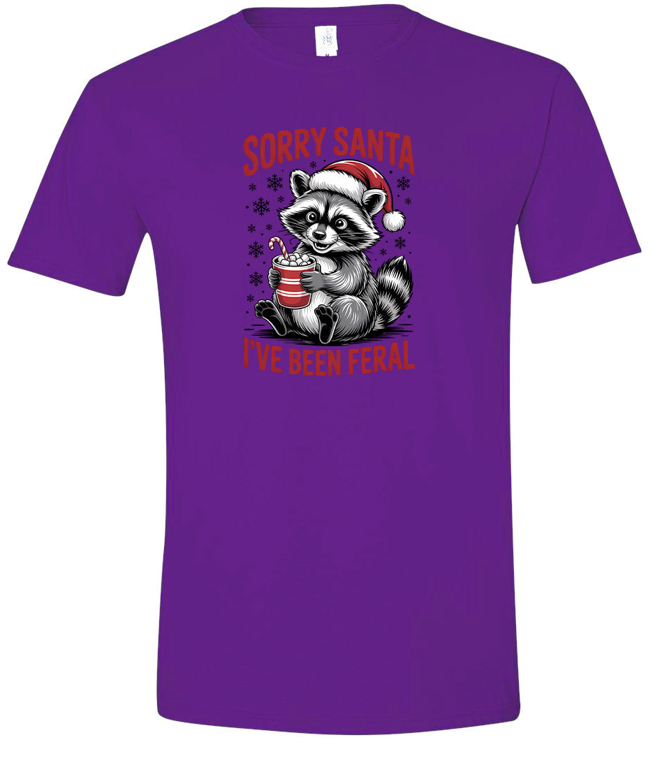 Sorry Santa I've Been Feral Adult Gildan Soft Shirt
