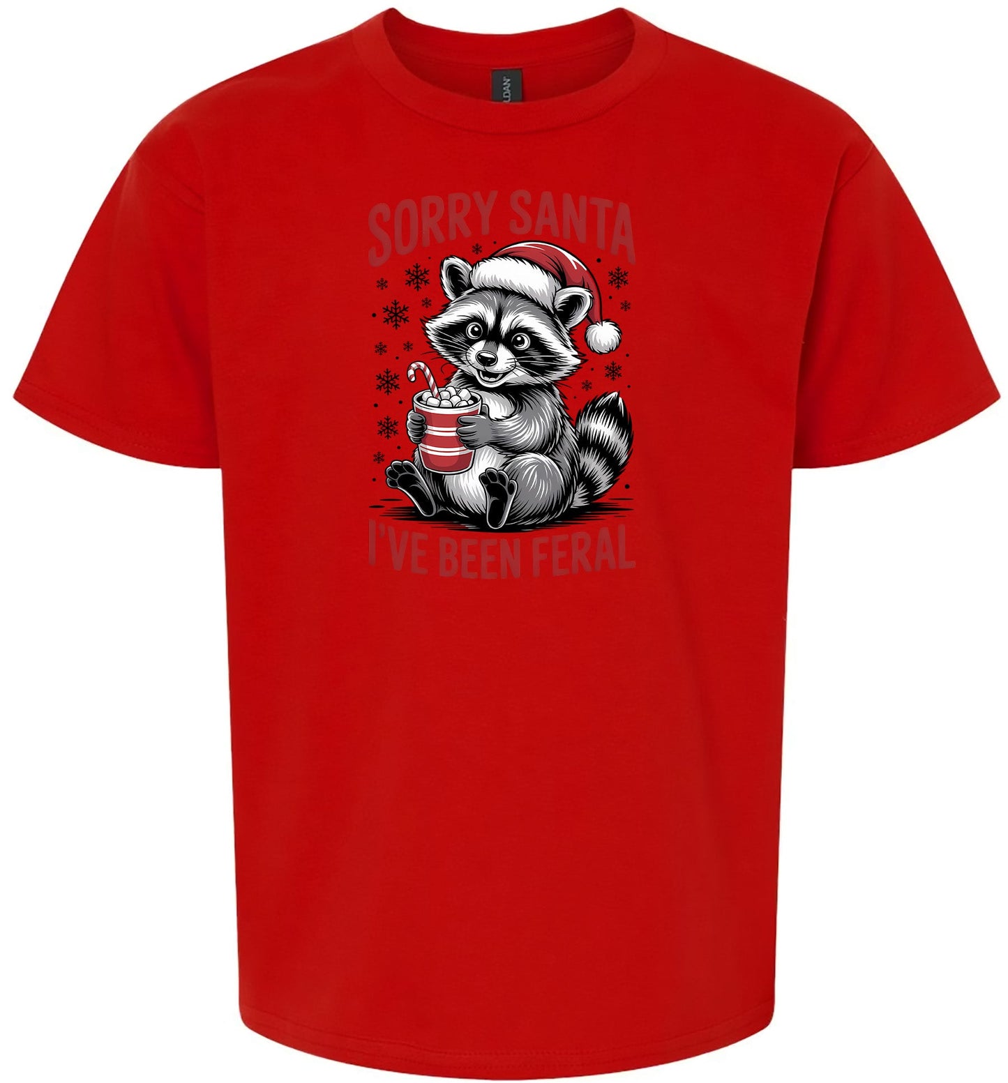 Sorry Santa I've Been Feral Children's Gildan Soft Shirt