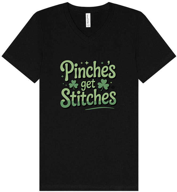 Pinches Get Stitches Unisex V-Neck Shirt