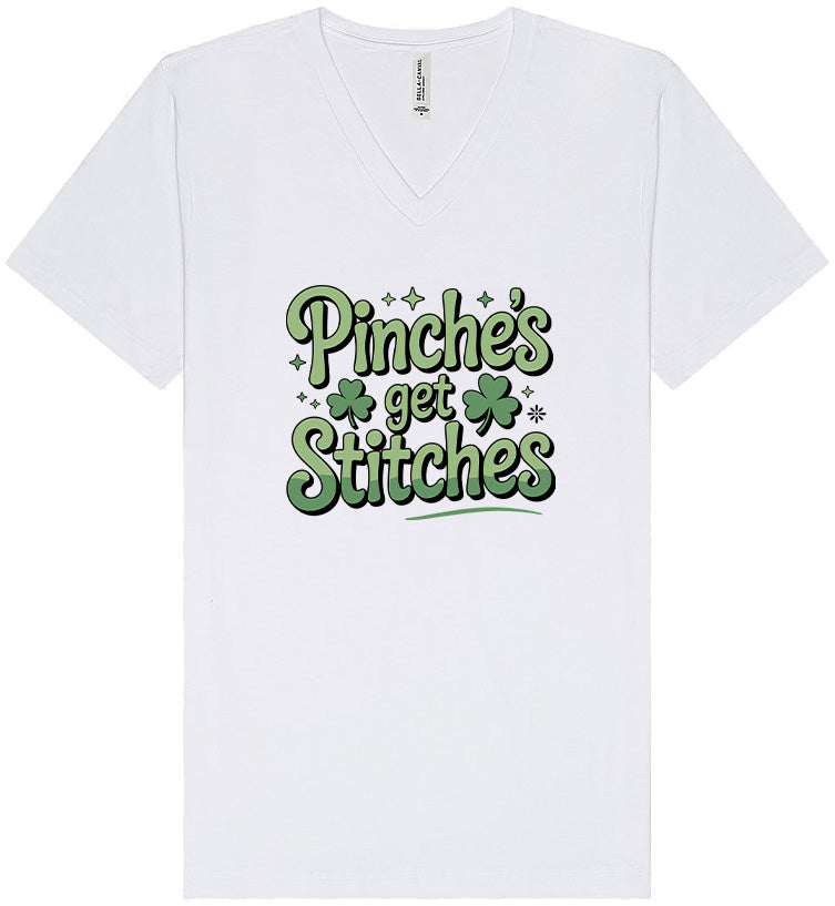 Pinches Get Stitches Unisex V-Neck Shirt