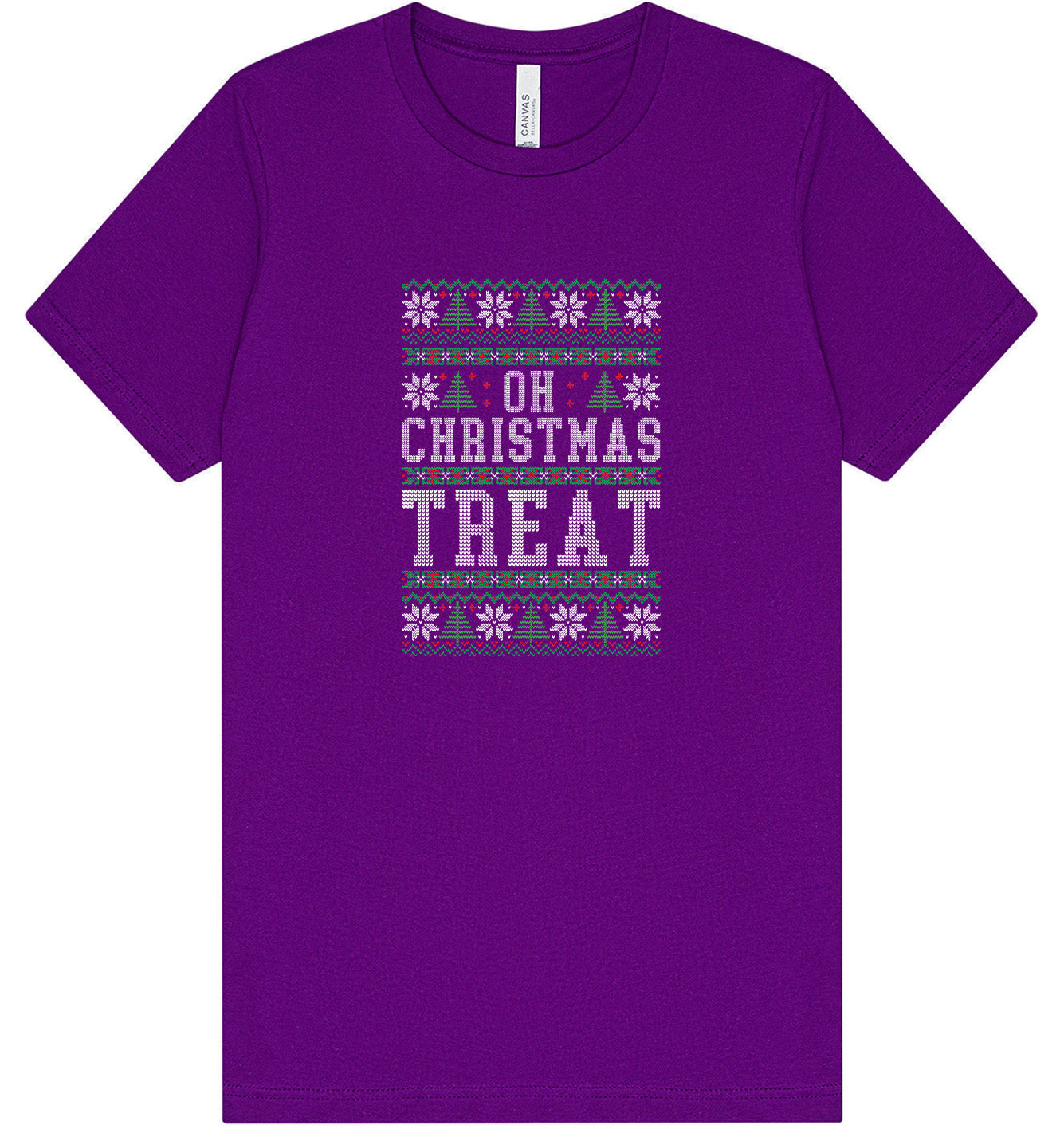 Sweater Style Oh Christmas Treat Adult Bella Canvas Shirt