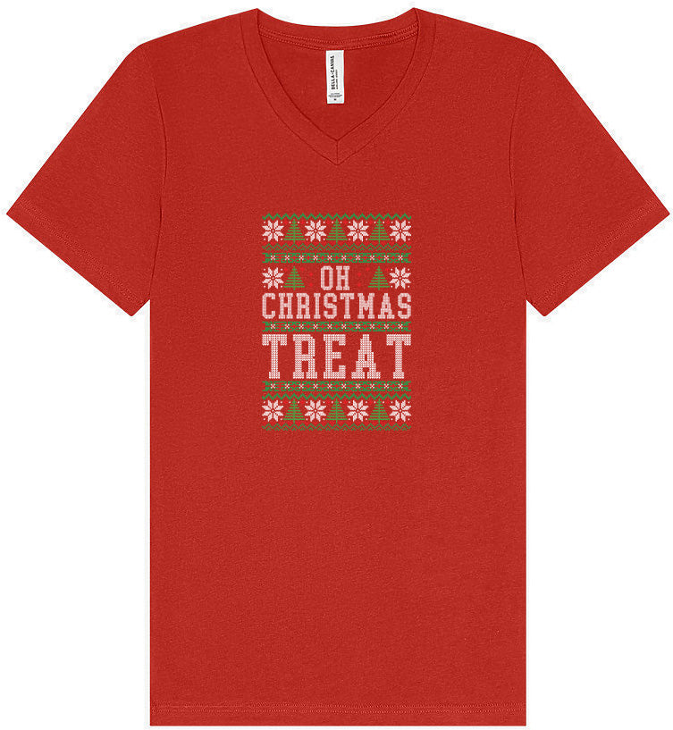 Sweater Style Oh Christmas Treat Unisex V-Neck Shirt