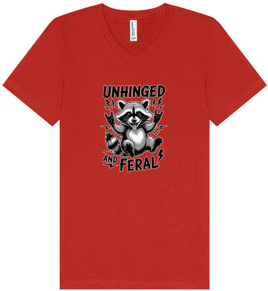 Unhinged and Feral Unisex V-Neck Shirt