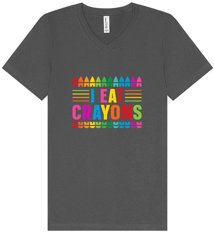 I Eat Crayons Unisex V-Neck Shirt