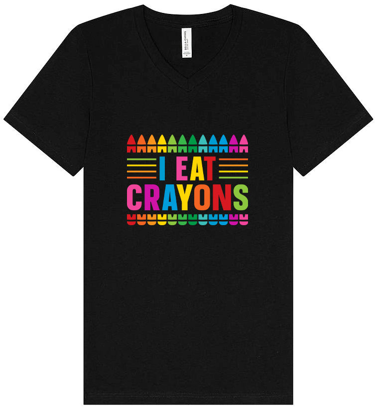 I Eat Crayons Unisex V-Neck Shirt
