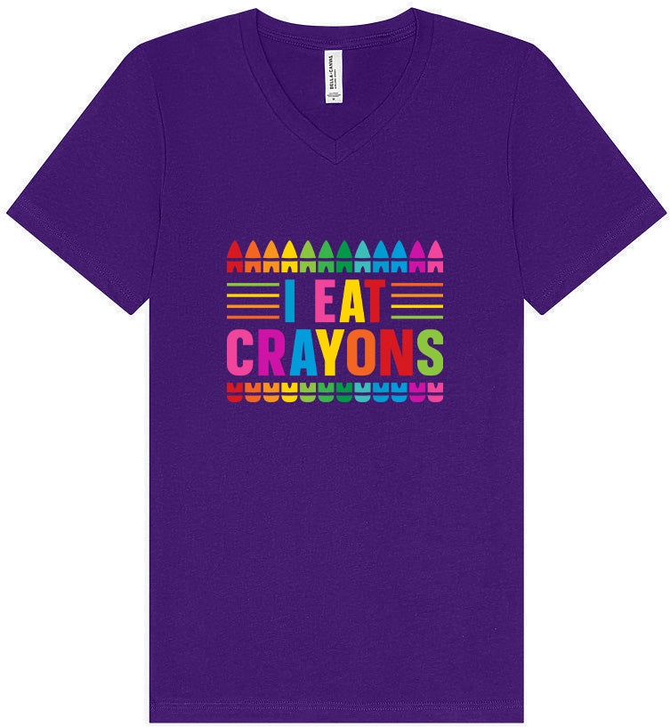 I Eat Crayons Unisex V-Neck Shirt